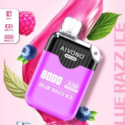 Aivono AIM CLEAR 8000 modrý razz ľad - 2J004B202 Nejlepsi Vape Cigareta