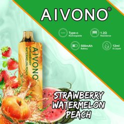 Aivono AIM GUN 7000 jahoda vodný melón broskyňa - 2J004B108 Vape Jednorazove