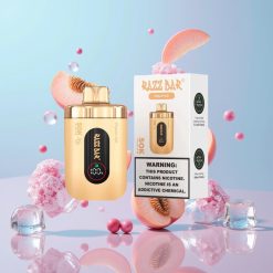 Razz Bar 50K Puffs Disposable Vape Broskyňový ľad, 50000 Puffs, 1.0 Ohm Mesh Coil, 650 mAh