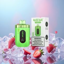 Razz Bar 50K Puffs Disposable Vape Jahodový ľad 1.0 Ohm Mesh Coil 650 Mah 2% Nicotine