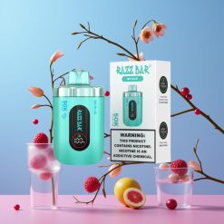 Razz Bar 50K Puffs Disposable Vape Pán Modrý, 50000 Puffs, 1.0 Ohm Mesh Coil, 650 mAh